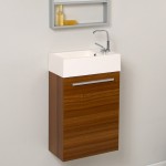 Fresca Pulito 16" Small Teak Modern Bathroom Vanity w/ Integrated Sink