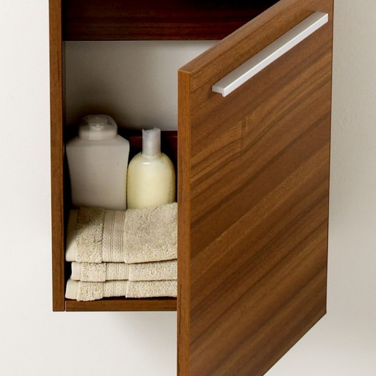 Fresca Pulito 16" Small Teak Modern Bathroom Vanity w/ Integrated Sink