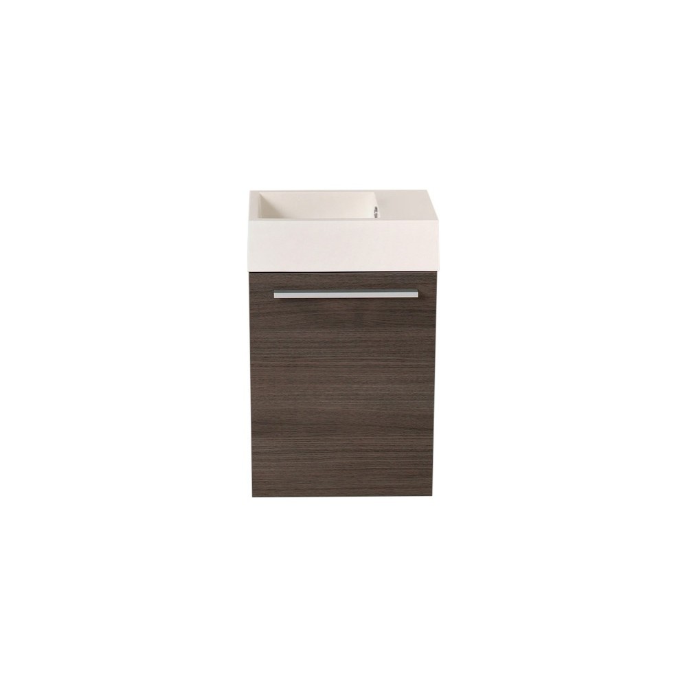 Fresca Pulito 16" Small Gray Oak Modern Bathroom Vanity w/ Integrated Sink