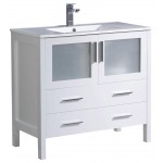 Fresca Torino 36" White Modern Bathroom Cabinet w/ Integrated Sink