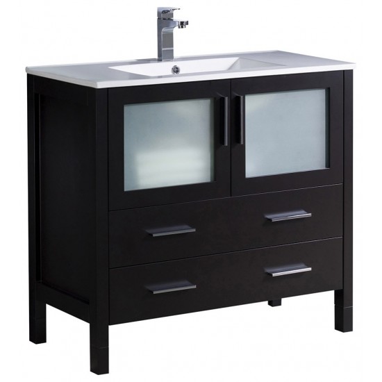 Fresca Torino 36" Espresso Modern Bathroom Cabinet w/ Integrated Sink