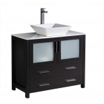 Fresca Torino 36" Espresso Modern Bathroom Cabinet w/ Vessel Sink