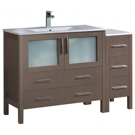 Fresca Torino 48" Gray Oak Modern Bathroom Cabinet w/ Integrated Sink