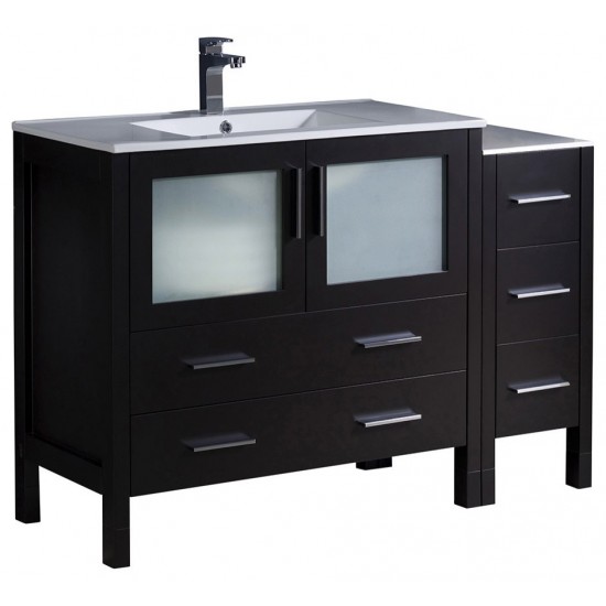 Torino 48" Espresso Modern Bathroom Cabinets w/ Integrated Sink, FCB62-3612ES-I