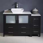 48 Espresso Modern Bathroom Cabinets w/ Top & Vessel Sink, FCB62-3612ES-CWH-V