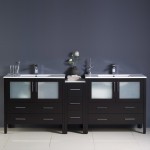84 Espresso Double Sink Bathroom Cabinets w/ Integrated Sinks, FCB62-361236ES-I
