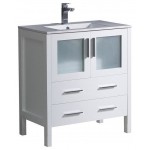 Fresca Torino 30" White Modern Bathroom Cabinet w/ Integrated Sink