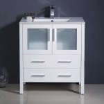 Fresca Torino 30" White Modern Bathroom Cabinet w/ Integrated Sink