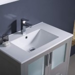 Fresca Torino 30" Gray Modern Bathroom Cabinet w/ Integrated Sink