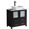 Fresca Torino 30" Espresso Modern Bathroom Cabinet w/ Top & Vessel Sink