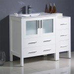 Fresca Torino 42" White Modern Bathroom Cabinets w/ Tops & Integrated Sink