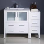 Fresca Torino 42" White Modern Bathroom Cabinets w/ Tops & Integrated Sink