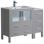 Fresca Torino 42" Gray Modern Bathroom Cabinets w/ Integrated Sink