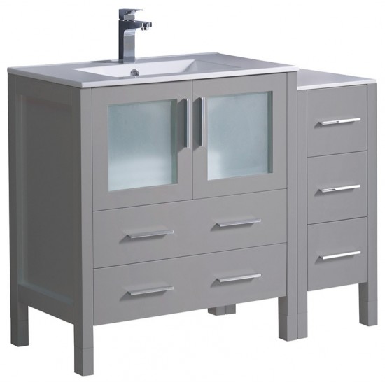 Fresca Torino 42" Gray Modern Bathroom Cabinets w/ Integrated Sink