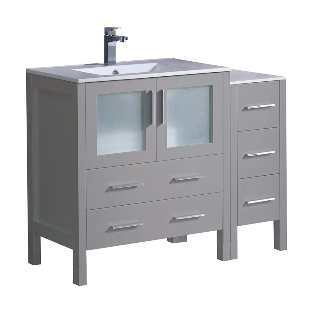 Fresca Torino 42" Gray Modern Bathroom Cabinets w/ Integrated Sink