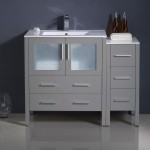 Fresca Torino 42" Gray Modern Bathroom Cabinets w/ Integrated Sink