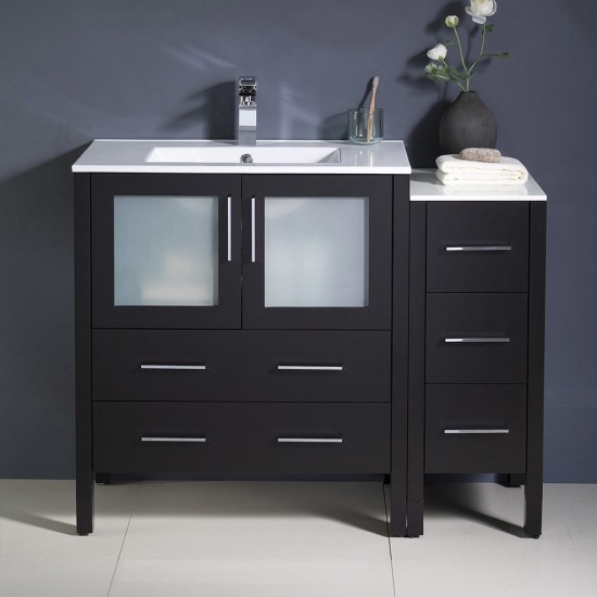 Fresca Torino 42" Espresso Modern Bathroom Cabinets w/ Integrated Sink