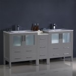 Fresca Torino 72" Gray Modern Double Sink Bathroom Cabinets w/ Integrated Sinks