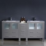Fresca Torino 72" Gray Modern Double Sink Bathroom Cabinets w/ Integrated Sinks