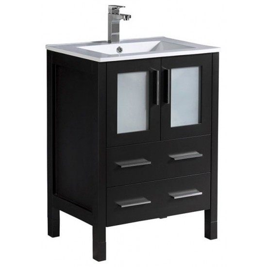 Fresca Torino 24" Espresso Modern Bathroom Cabinet w/ Integrated Sink