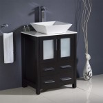 Fresca Torino 24" Espresso Modern Bathroom Cabinet w/ Top & Vessel Sink