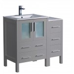 Fresca Torino 36" Gray Modern Bathroom Cabinets w/ Integrated Sink