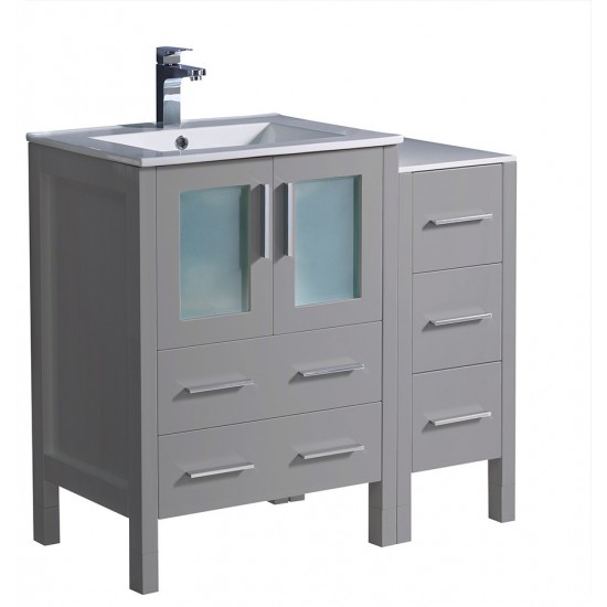 Fresca Torino 36" Gray Modern Bathroom Cabinets w/ Integrated Sink