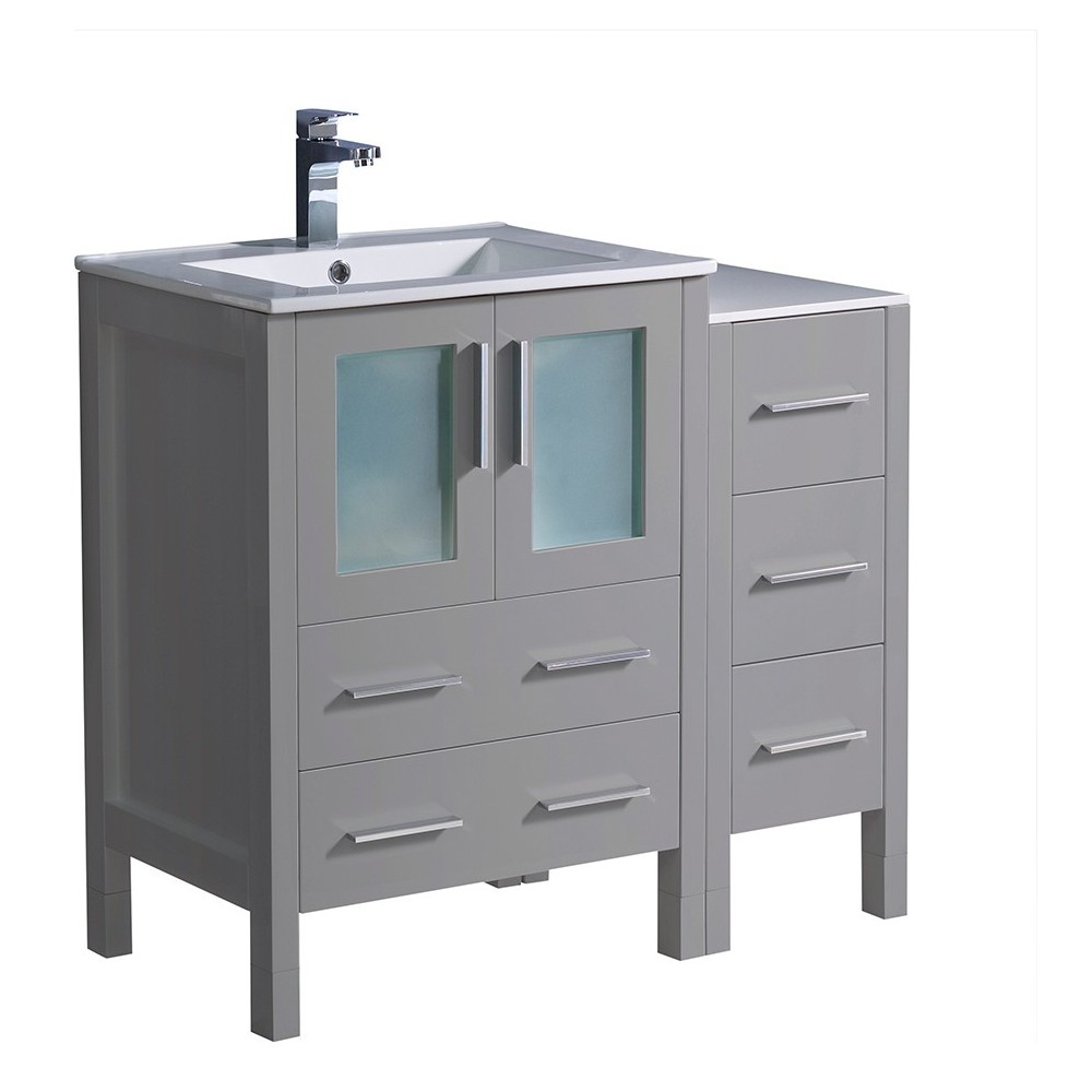 Fresca Torino 36" Gray Modern Bathroom Cabinets w/ Integrated Sink