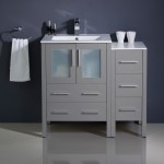 Fresca Torino 36" Gray Modern Bathroom Cabinets w/ Integrated Sink