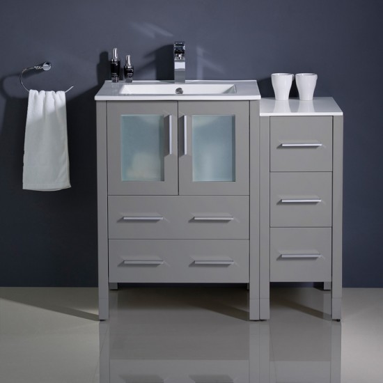 Fresca Torino 36" Gray Modern Bathroom Cabinets w/ Integrated Sink