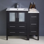 Fresca Torino 36" Espresso Modern Bathroom Cabinets w/ Integrated Sink