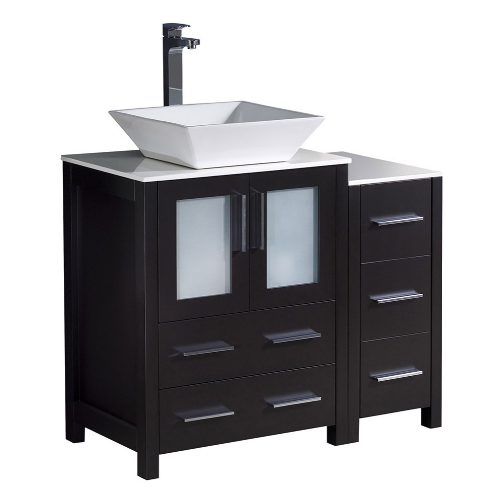 Fresca Torino 36" Espresso Modern Bathroom Cabinets w/ Top & Vessel Sink Fresca Torino 36" Espresso Modern Bathroom Cabinets w/ Top & Vessel Sink