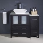Fresca Torino 36" Espresso Modern Bathroom Cabinets w/ Top & Vessel Sink