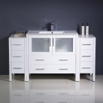 Fresca Torino 60" White Modern Bathroom Cabinets w/ Integrated Sink