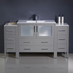 Fresca Torino 60" Gray Modern Bathroom Cabinets w/ Integrated Sink
