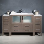 Fresca Torino 60" Gray Oak Modern Bathroom Cabinets w/ Integrated Sink