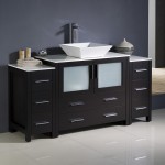 Fresca Torino 60" Espresso Modern Bathroom Cabinets w/ Top & Vessel Sink