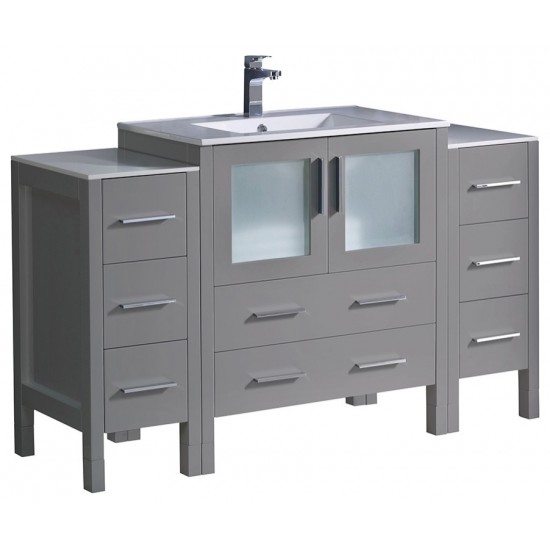 Fresca Torino 54" Gray Modern Bathroom Cabinets w/ Integrated Sink