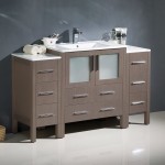 Fresca Torino 54" Gray Oak Modern Bathroom Cabinets w/ Integrated Sink