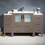 Fresca Torino 54" Gray Oak Modern Bathroom Cabinets w/ Integrated Sink