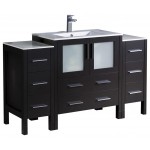 Fresca Torino 54" Espresso Modern Bathroom Cabinets w/ Integrated Sink