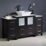 Fresca Torino 54" Espresso Modern Bathroom Cabinets w/ Top & Vessel Sink