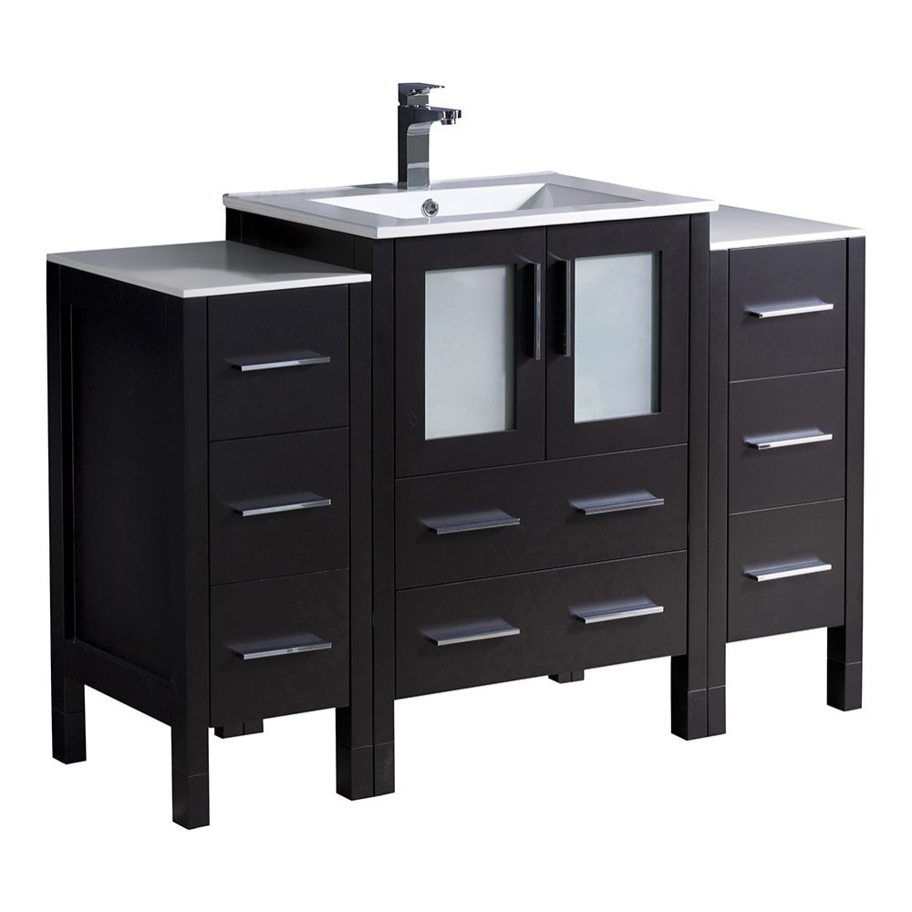 Torino 48 Espresso Modern Bathroom Cabinets w/ Integrated Sink, FCB62-122412ES-I Torino 48 Espresso Modern Bathroom Cabinets w/ Integrated Sink, FCB62-122412ES-I