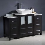 48 Espresso Modern Bathroom Cabinets w/ Top & Vessel Sink, FCB62-122412ES-CWH-V