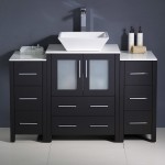 48 Espresso Modern Bathroom Cabinets w/ Top & Vessel Sink, FCB62-122412ES-CWH-V