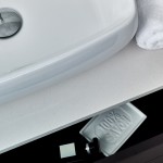 Lucera 60 Espresso Wall Hung Modern Bathroom Cabinet w/ Top & Single Vessel Sink
