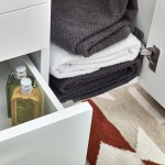 36 White Wall Hung Bathroom Cabinet w/ Top & Undermount Sink - Left Version