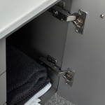 36 Gray Wall Hung Modern Bathroom Cabinet w/ Top & Vessel Sink - Left Version