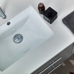 36 Gray Wall Hung Bathroom Cabinet w/ Top & Undermount Sink - Left Version