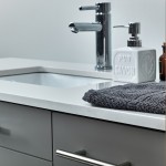 36 Gray Wall Hung Bathroom Cabinet w/ Top & Undermount Sink - Left Version